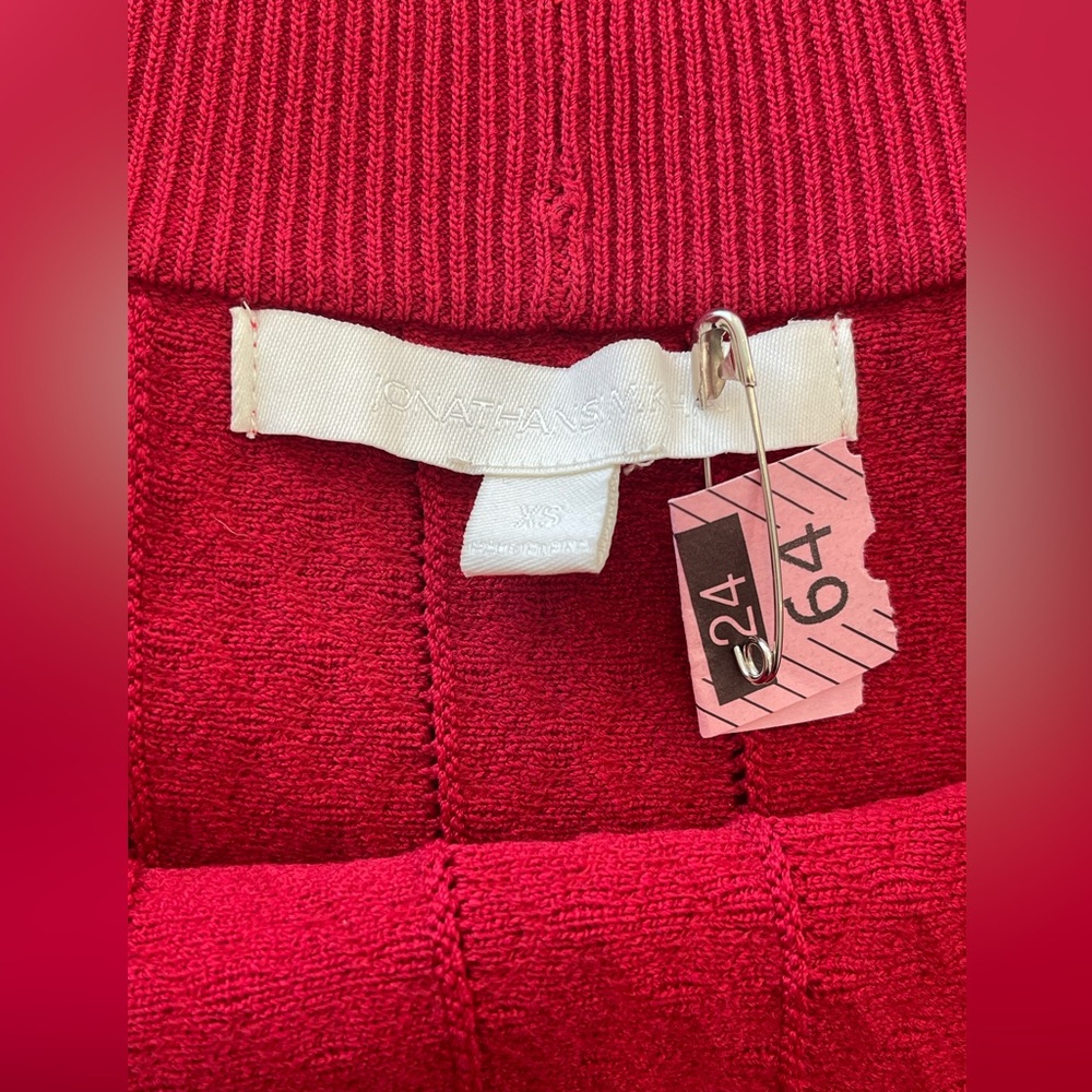 WINTER SALE! Cute & Flirty Jonathan Simkhai Off Shoulder Pointelle Red Dress XS - Picture 8 of 15
